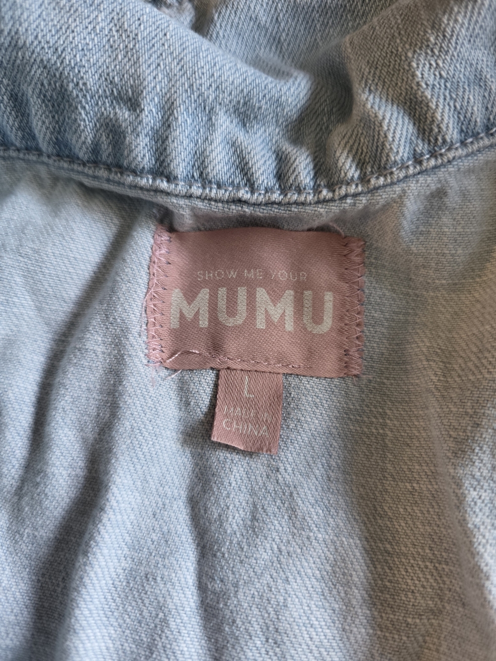 Show Me Your Mumu Light Wash Denim Utility Romper Medium Playsuit Festival - Picture 3 of 12